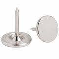 Sofapolsternägel Set, 25 Stück, Möbelnägel für Kopfteil, 11x13mm, Flachkopf, Silber
