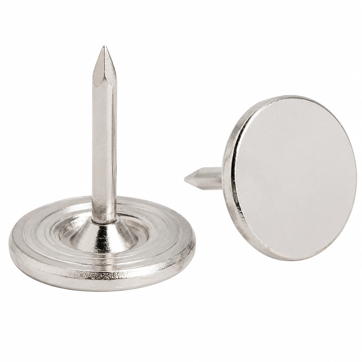 Sofapolsternägel Set, 25 Stück, Möbelnägel für Kopfteil, 11x13mm, Flachkopf, Silber