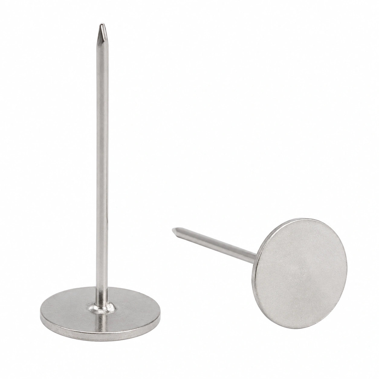 QUARKZMAN 60 Stück Polsternägel, 18 mm x 50 mm, Dekornägel für Möbel und Sofakopfteile, Silber