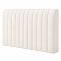 Samt Kopfteilbezug, Stretchhusse für Betten, Staubdichter Überzug, Beige 150cm
