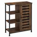 Industrieller Sideboard mit Fächern, TV-Schrank für Wohnzimmer, 71x32x82 cm, dunkles Holz