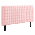 Chickwin Plüsch-Kopfteilbezug mit Taschen, waschbar und abnehmbar, Staubschutz für Schlafzimmer, 190 cm, Rosa