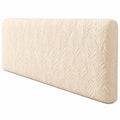 Elastischer Kopfteilbezug mit Blattmuster, Staubdicht und Verdickt, Beige 180cm