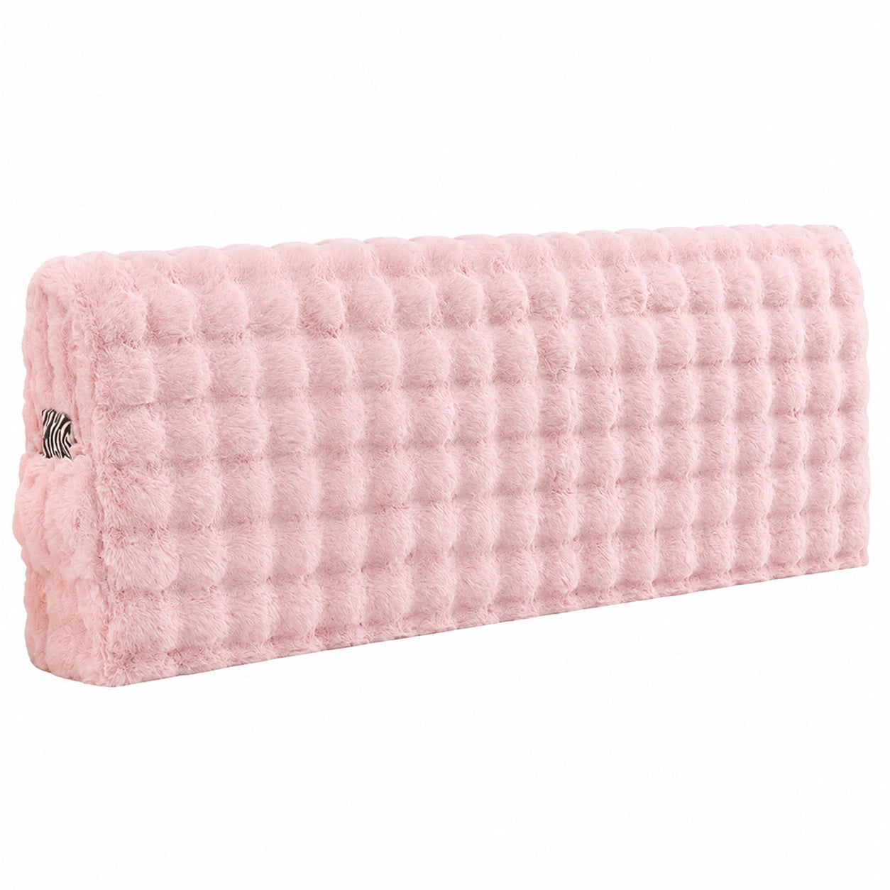 Flauschiger Kopfteilbezug, staubdicht, elastisch, 180 cm, Rosa, für gemütliche Schlafzimmerdeko