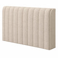 Elastischer Kopfteilbezug aus Baumwoll-Leinen, Beige, 210 cm – Weicher Schutz für Bettkopfteil