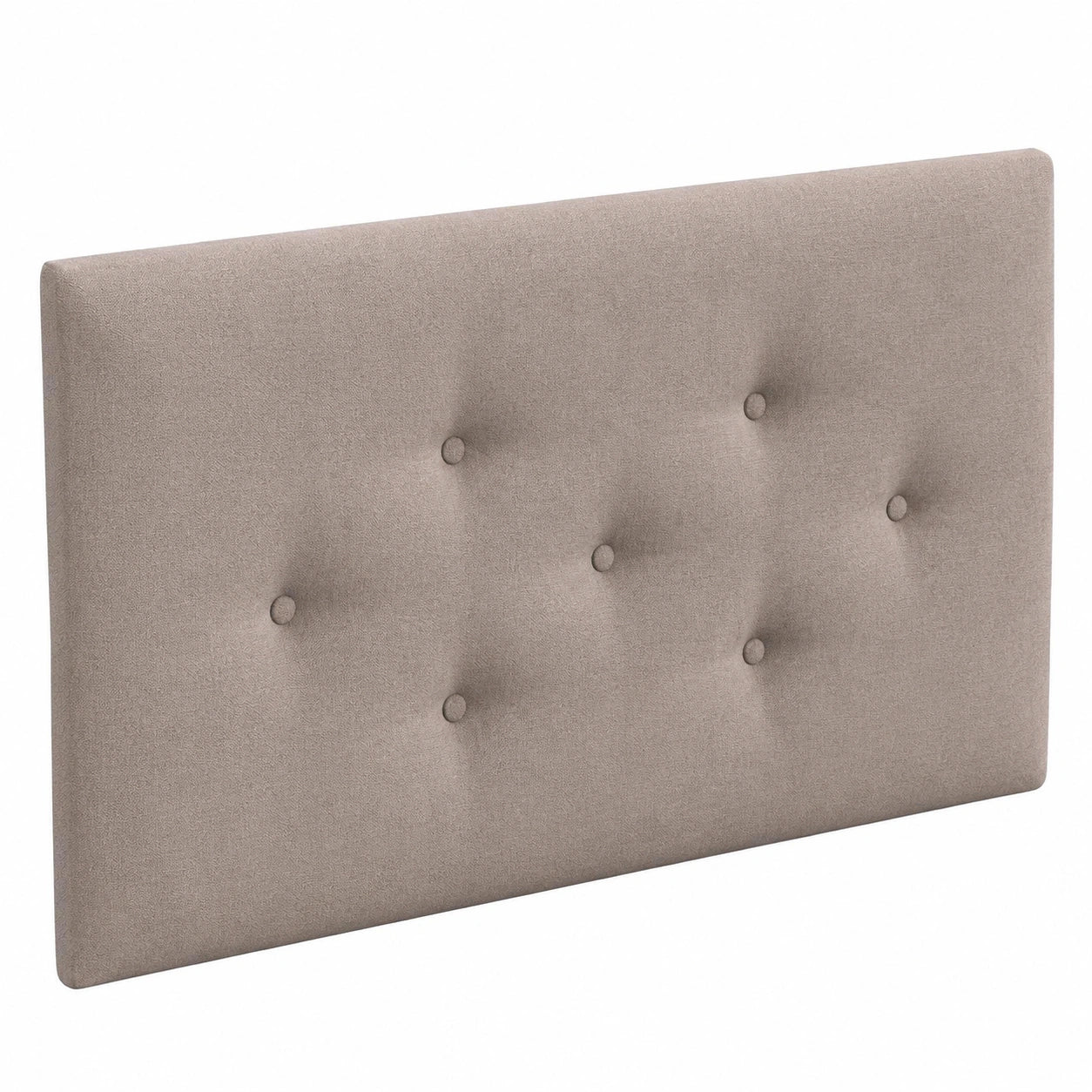 Luxus gepolstertes Kopfteil 90cm, Kunstleder oder ACUALINE-Stoff, 3 Knopfreihen, Erde